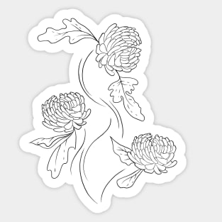 Chrysanthemum (black) Sticker